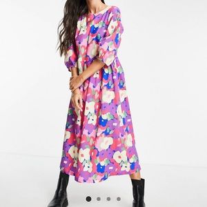 Monki yoyo organic cotton floral dress